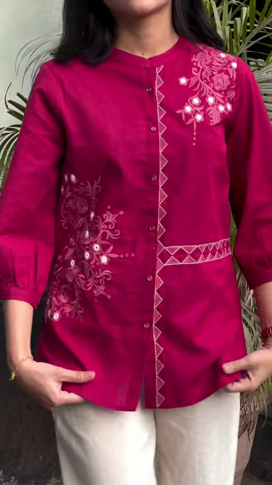 cotton tunic with cotton plazo - Image 3