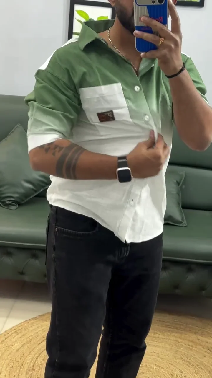 Spread-Collar Shirt with Patch Pocket - Image 2