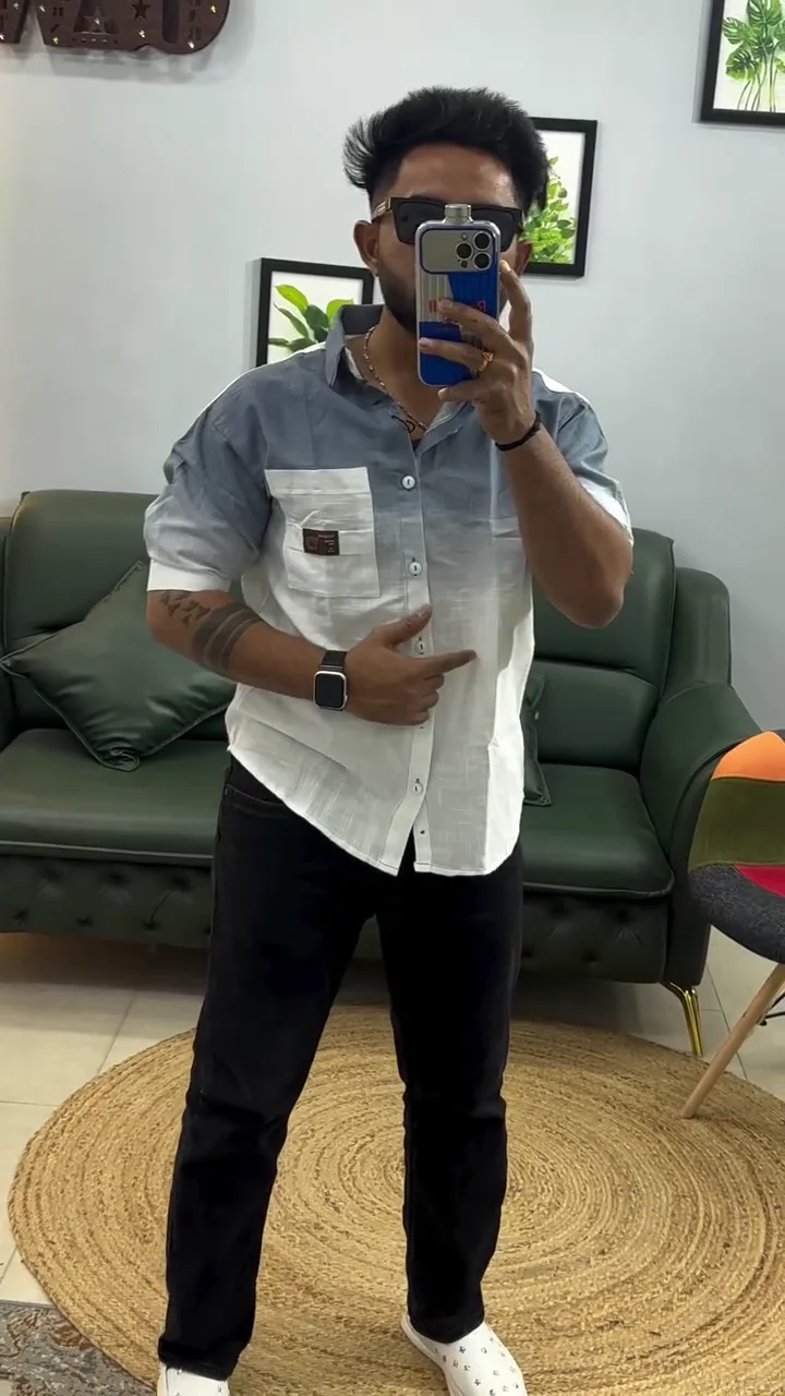 Spread-Collar Shirt with Patch Pocket - Image 3