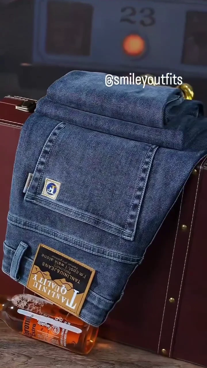 Men’s Blue Slim-Fit Casual Denim Jeans